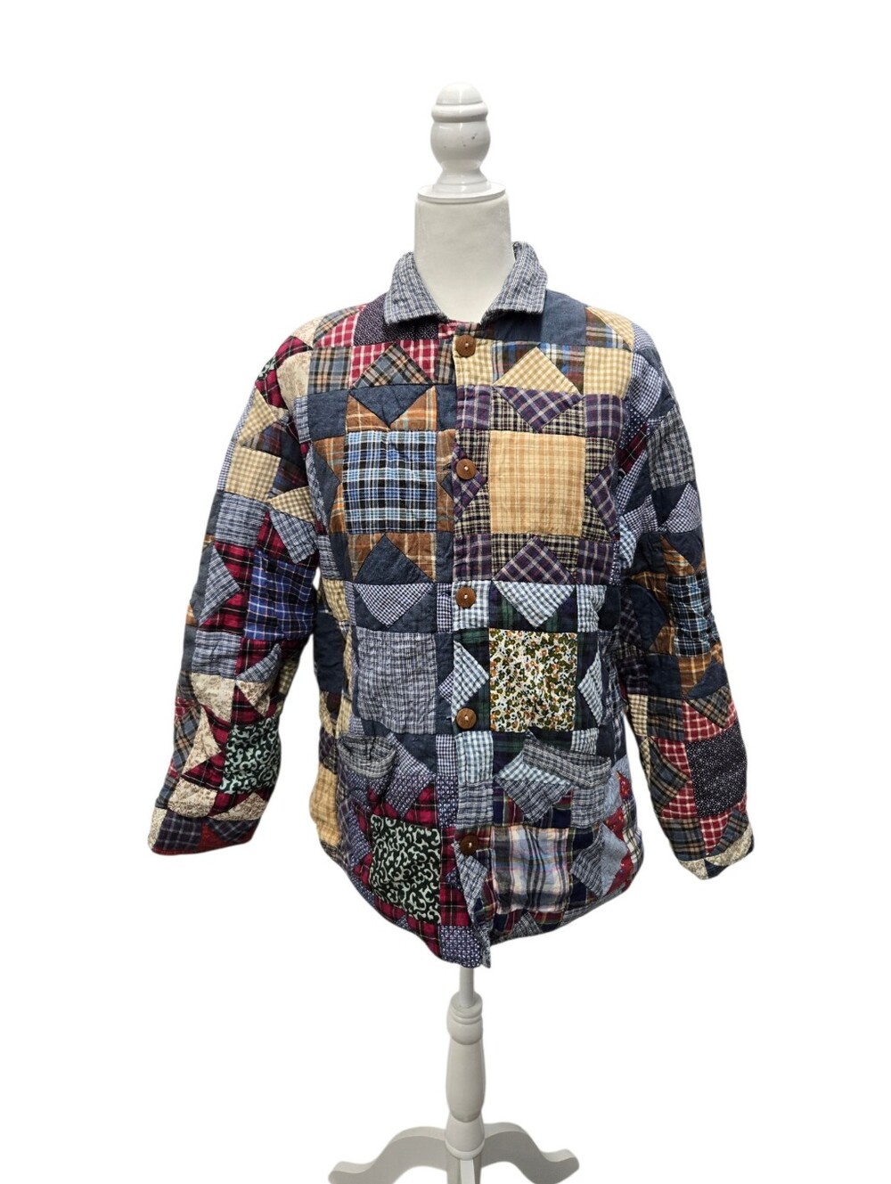 Vintage Patch Magic Reversible Patchwork Quilted Coat